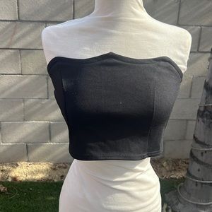Cropped zipped tube top